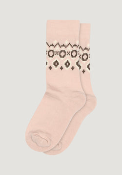 Șosete cu talpă plușată din lână - Torshavn Rose Dust