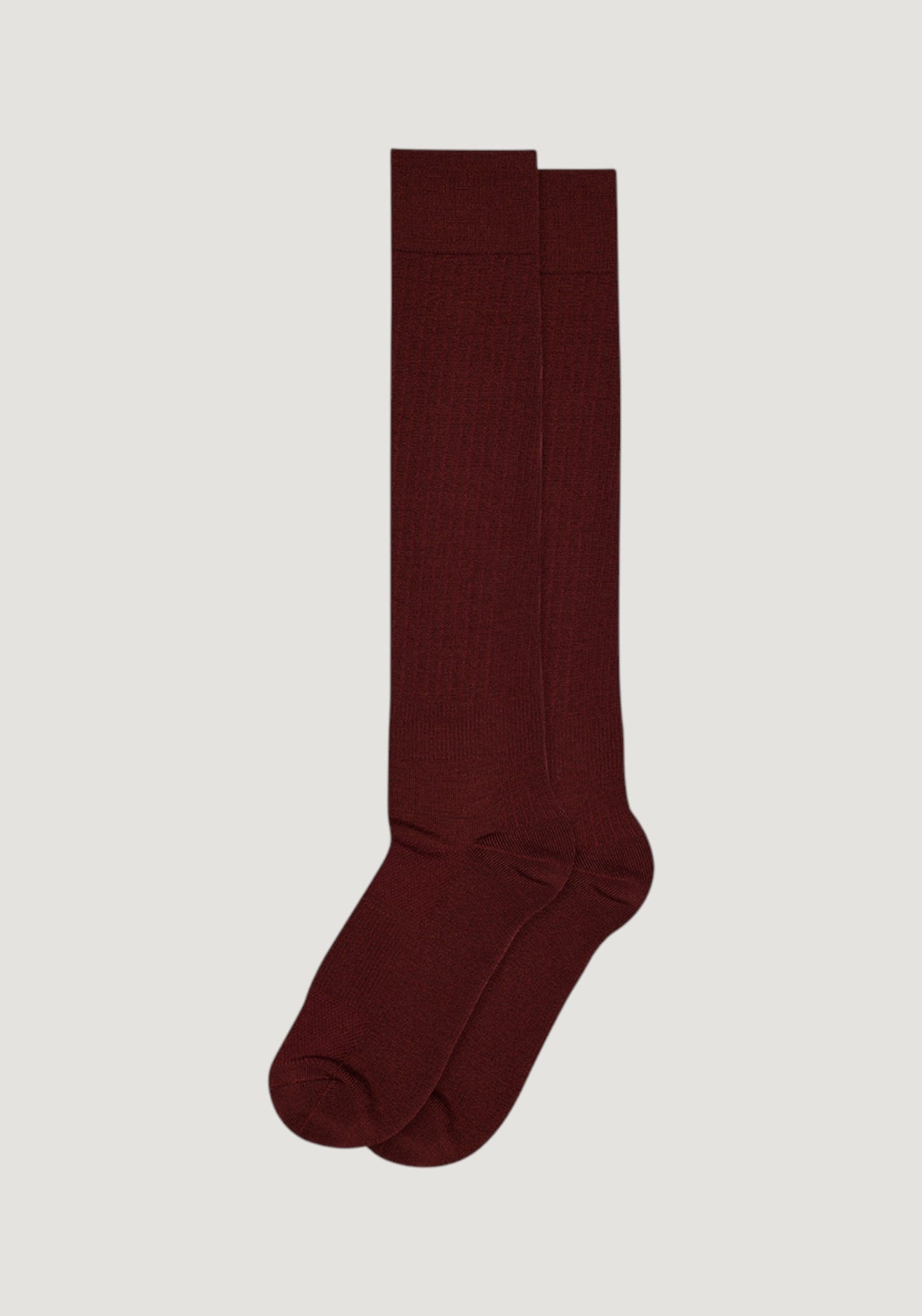 Șosete cu talpă plușată femei din lână merinos - Knee Katrine Wine Red