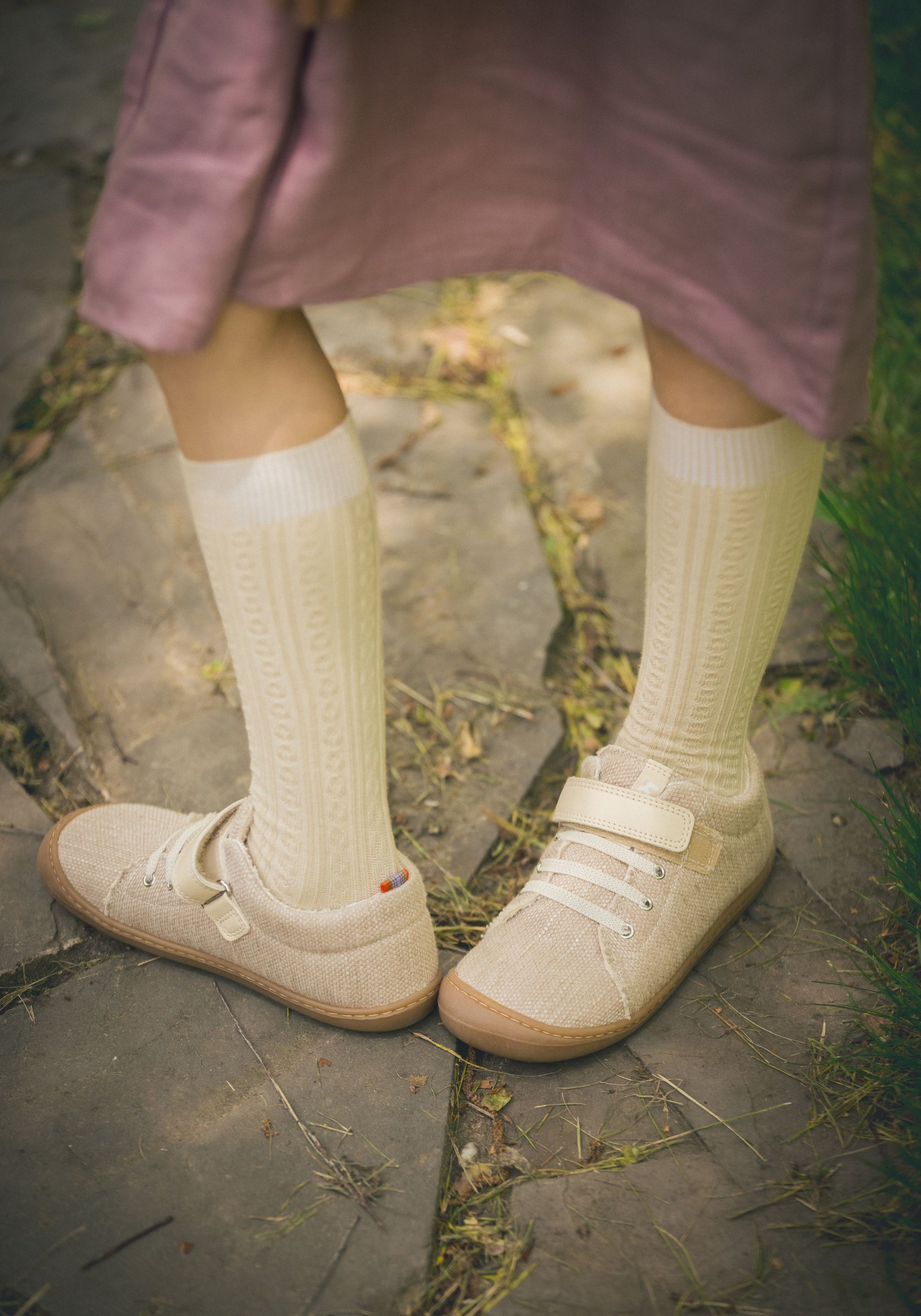 Teniși Barefoot din bumbac - Bonny Beige