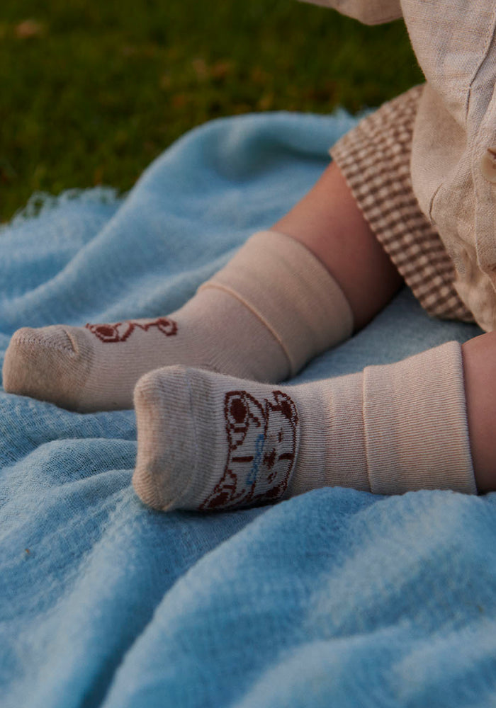 Șosete extrafine din bambus și bumbac - Teddy Ecru