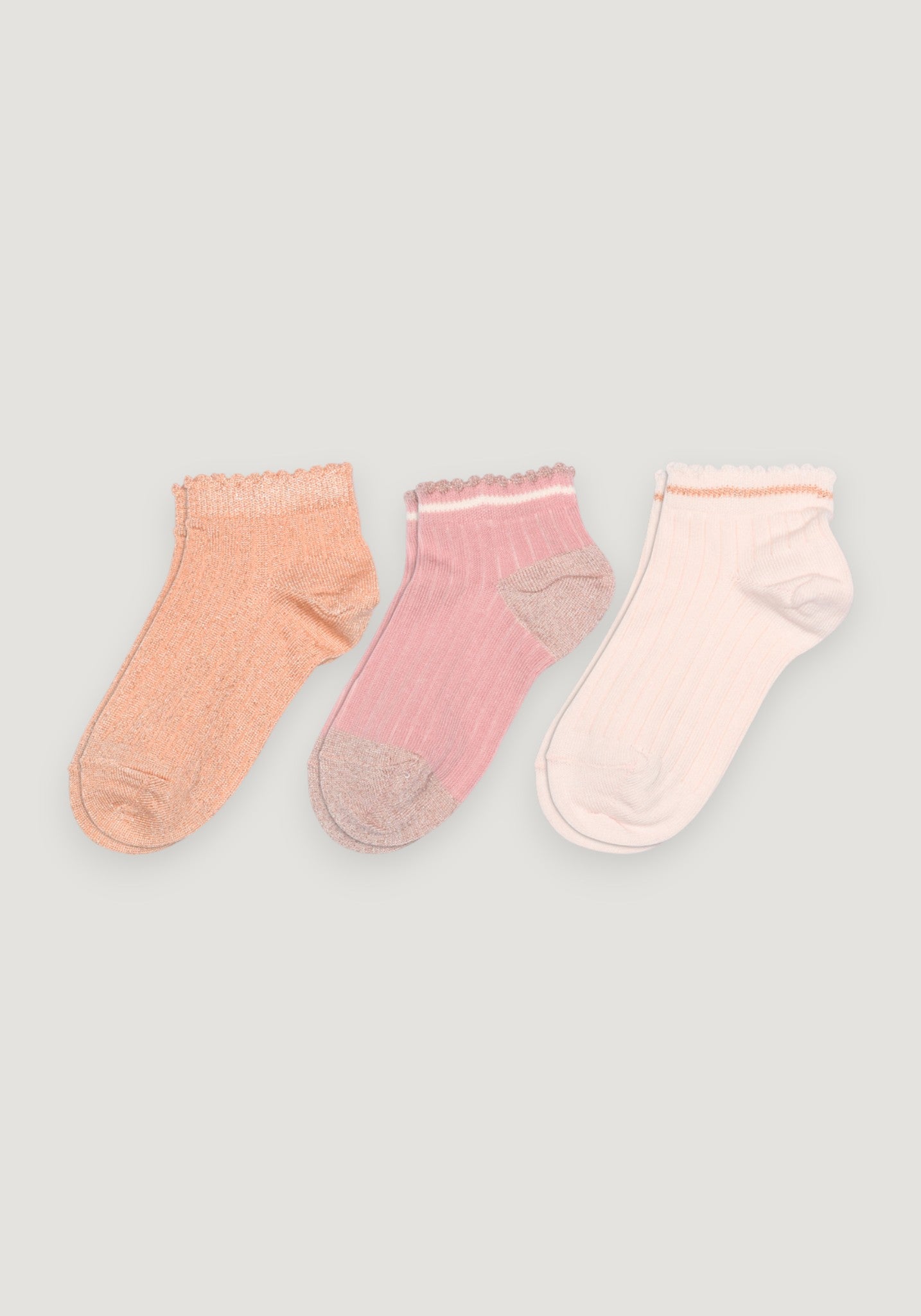 Șosete extrafine din bumbac - Glitter Petra Rose Dust (3 perechi)