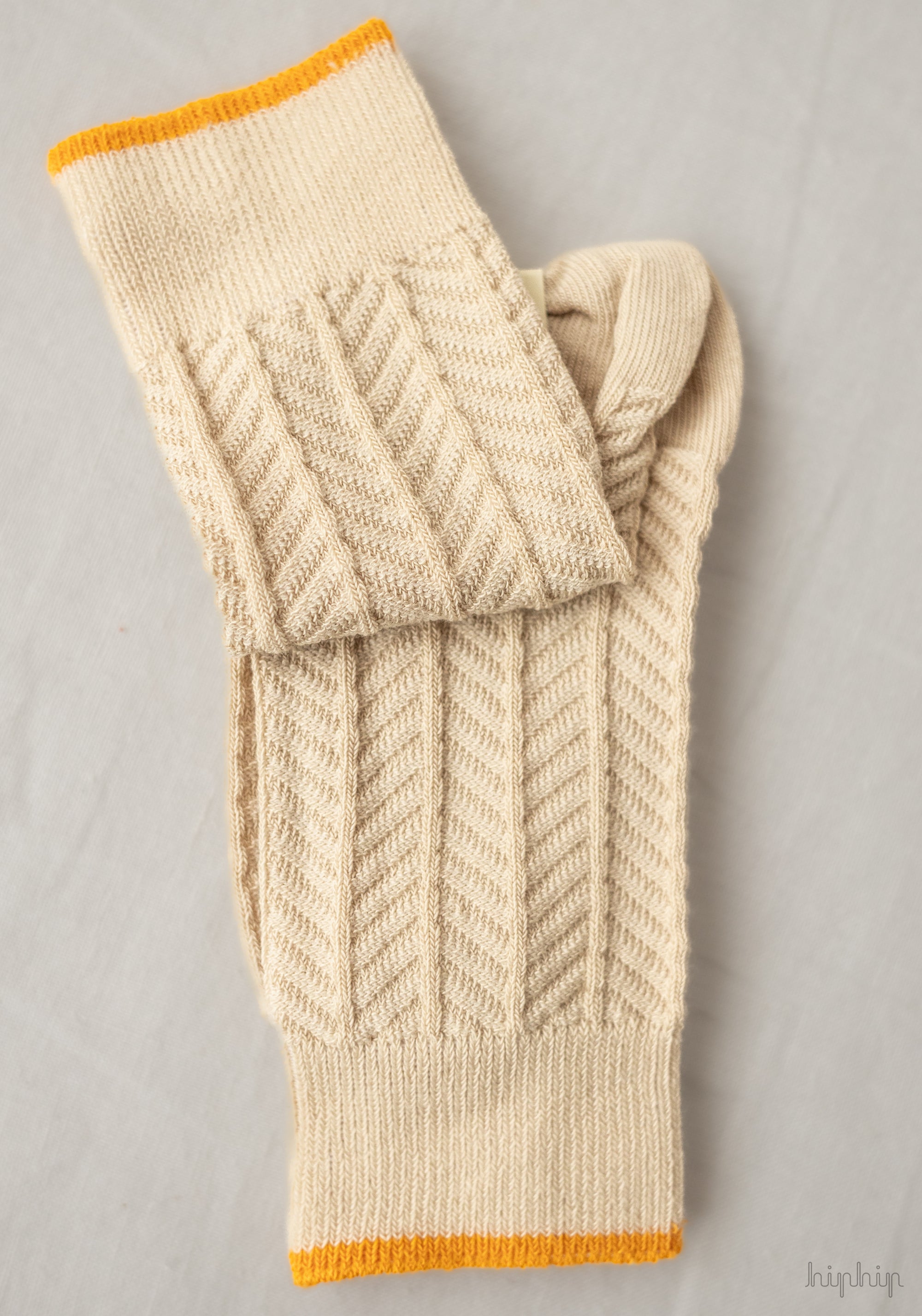 Șosete extrafine din bumbac - Herringbone Ecru