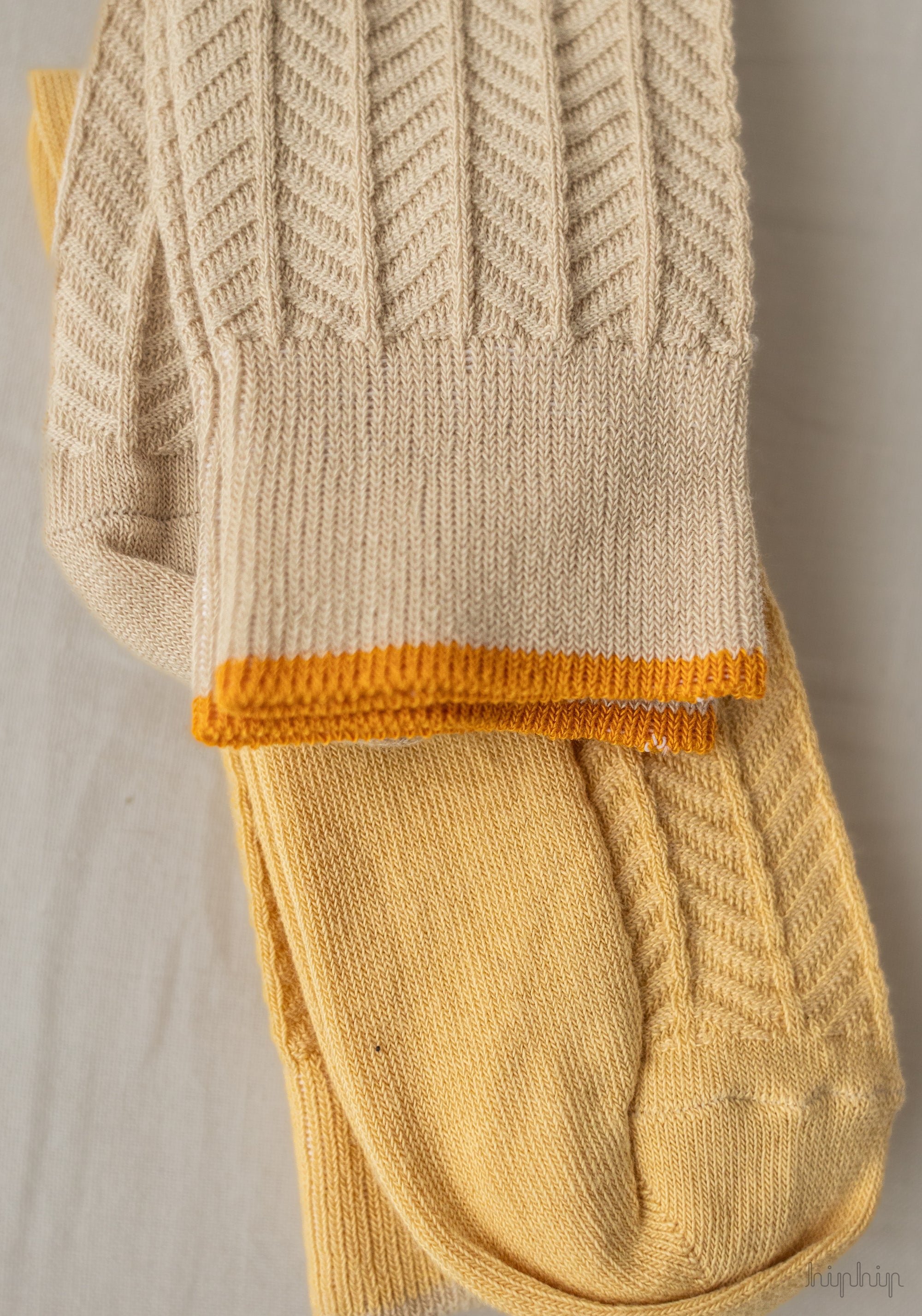 Șosete extrafine din bumbac - Herringbone Ecru