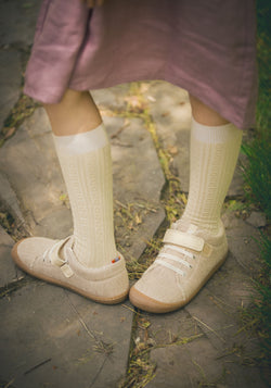 Teniși Barefoot din bumbac - Bonny Beige