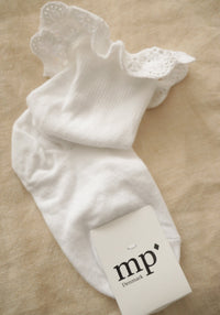 Șosete extrafine bumbac - Lace White mp Denmark HipHip.ro