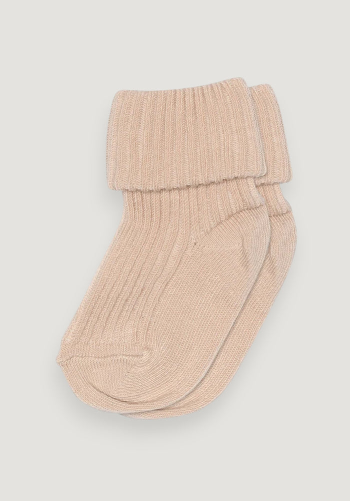 Șosete Rib din bumbac - Turn Down Rose Dust