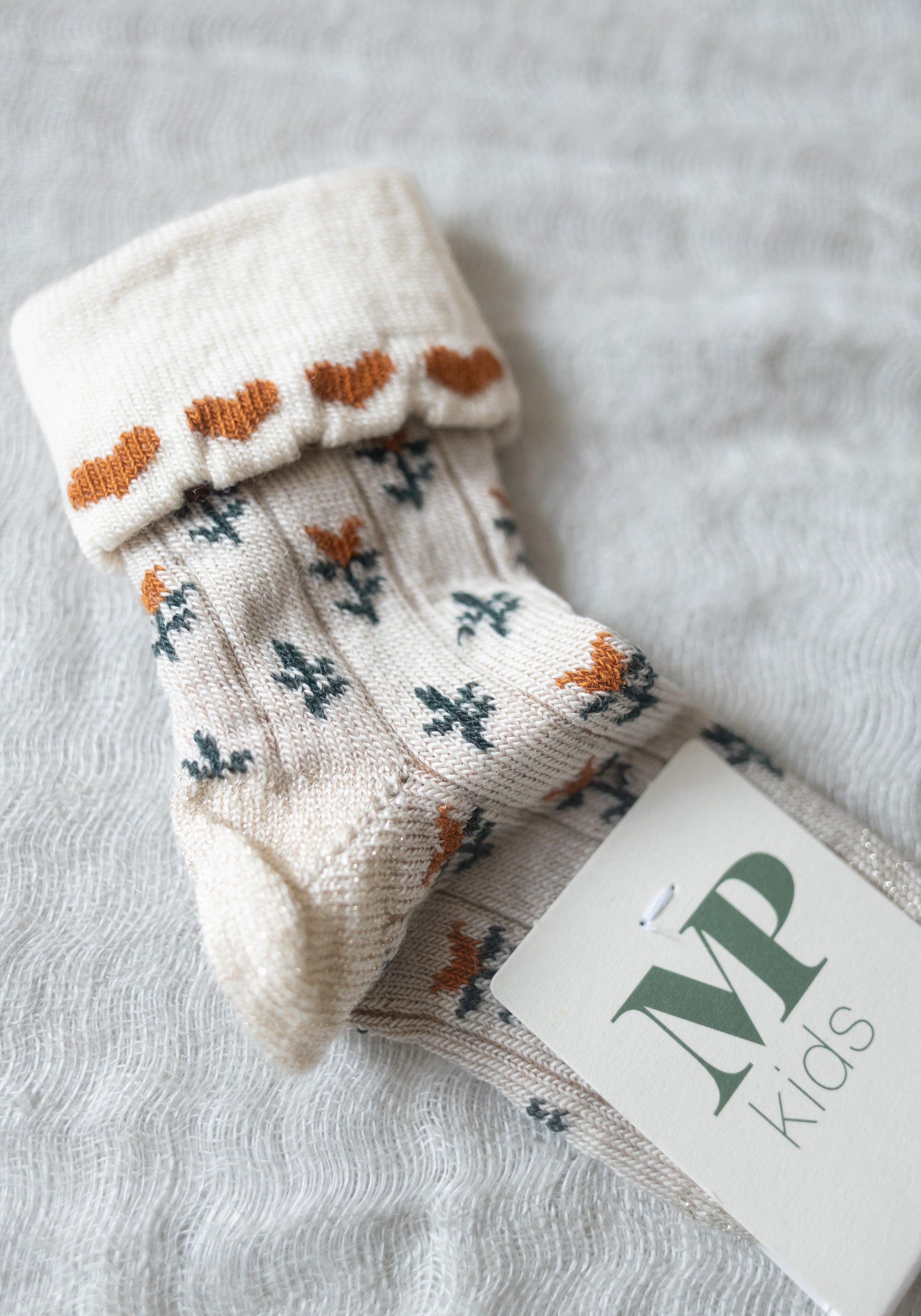 Șosete extrafine din lână merinos - Glitter Nora Ecru