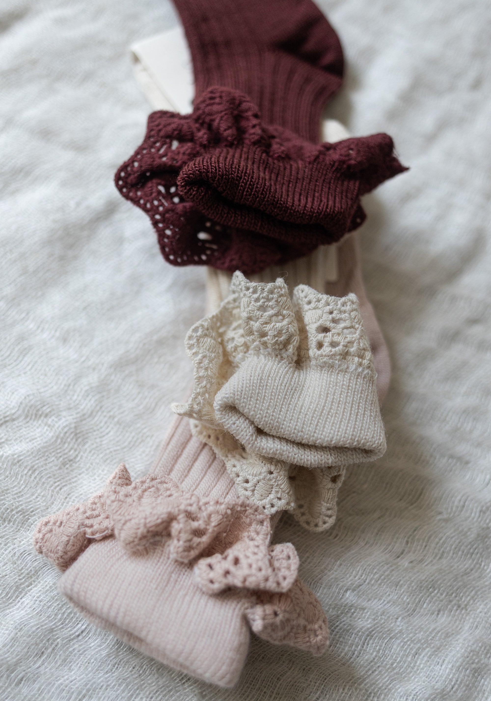 Șosete extrafine lână merinos - Lea Ecru