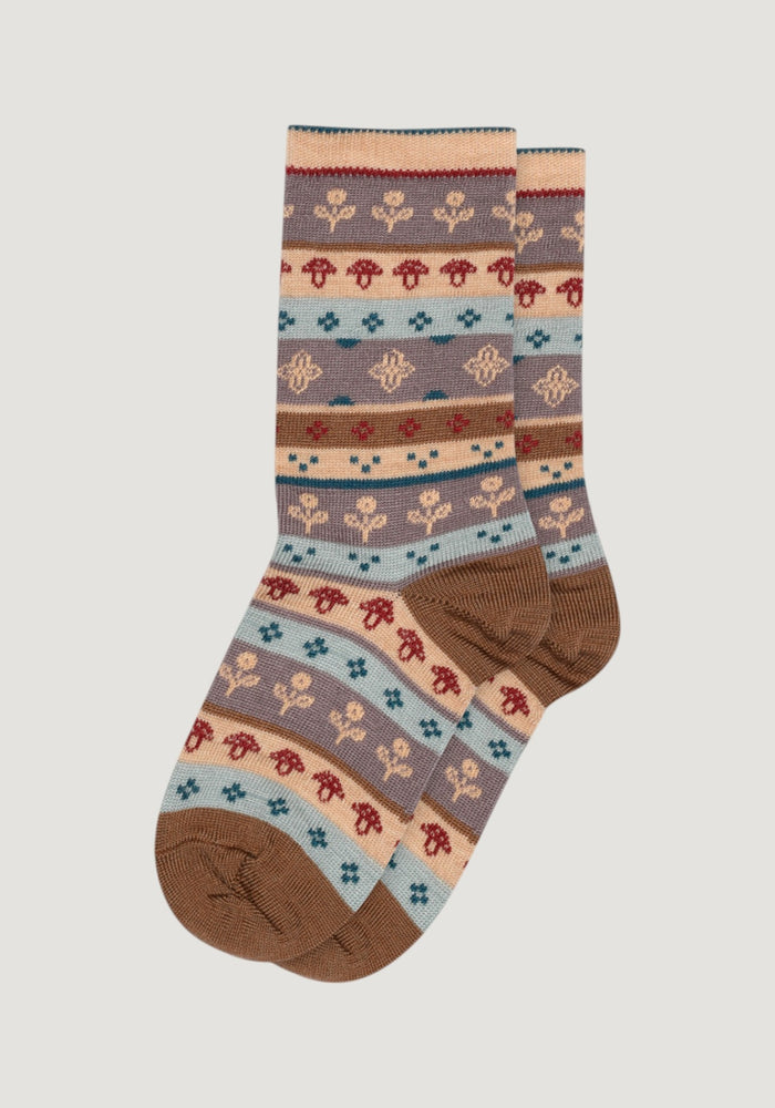 Șosete extrafine din lână merinos și bumbac - Roskva Dark Purple