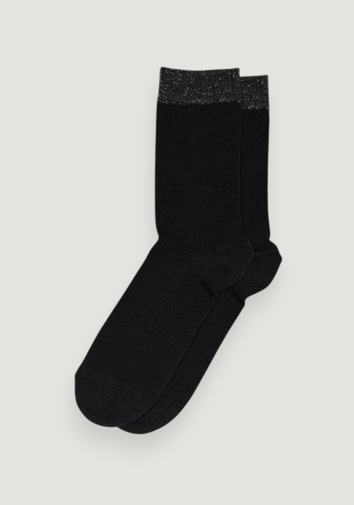 Șosete extrafine din lână merinos și mătase - Glitter Sindy Black