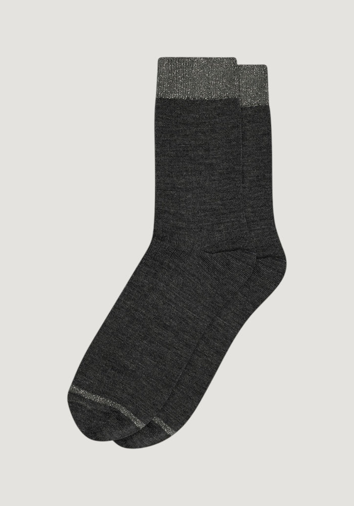Șosete extrafine femei din lână merinos - Glitter Erina Dark Grey
