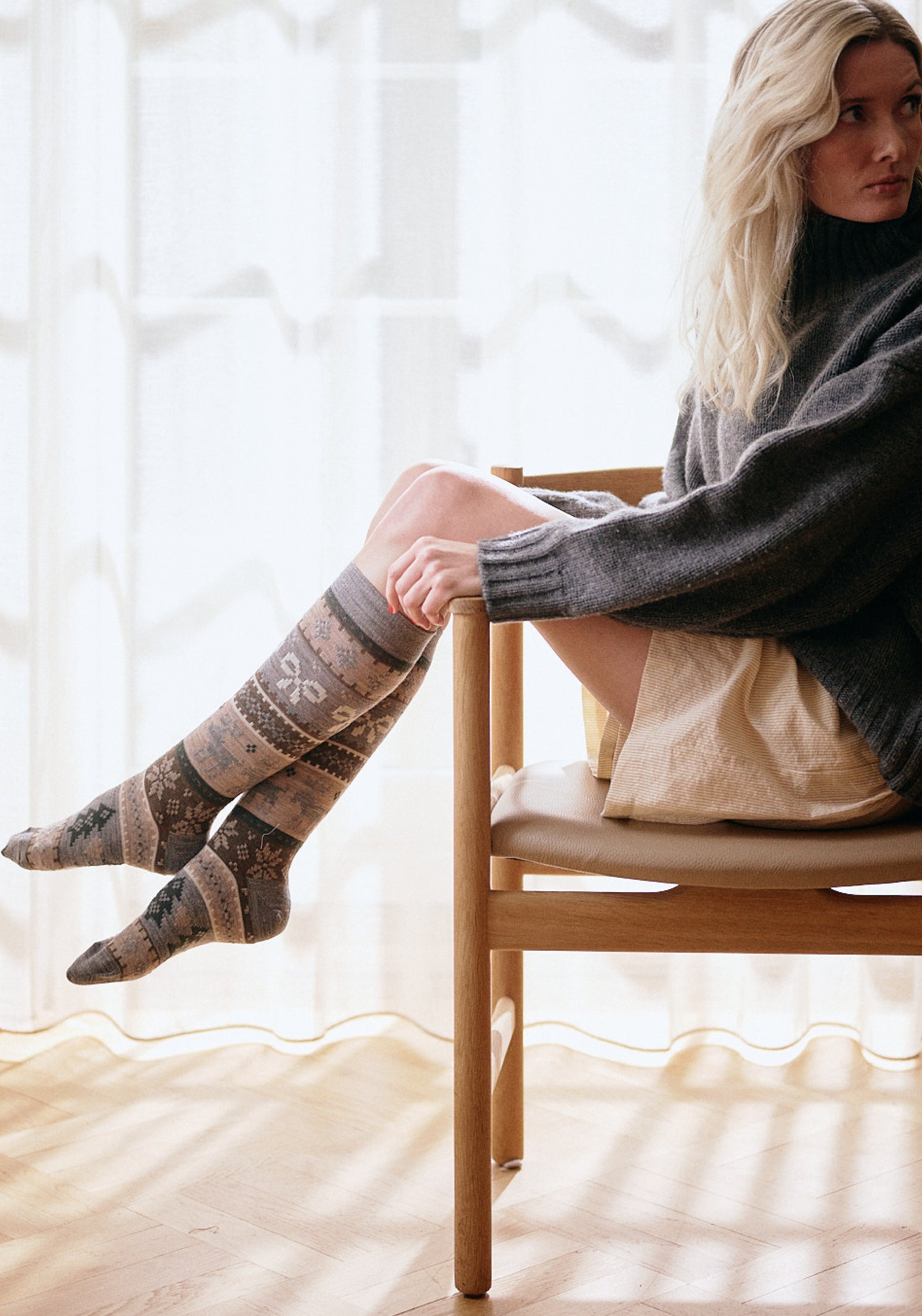 Șosete extrafine femei din lână merinos - Joy Grey