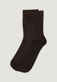 Șosete extrafine femei din lână merinos și mătase - Abigail Dark Brown