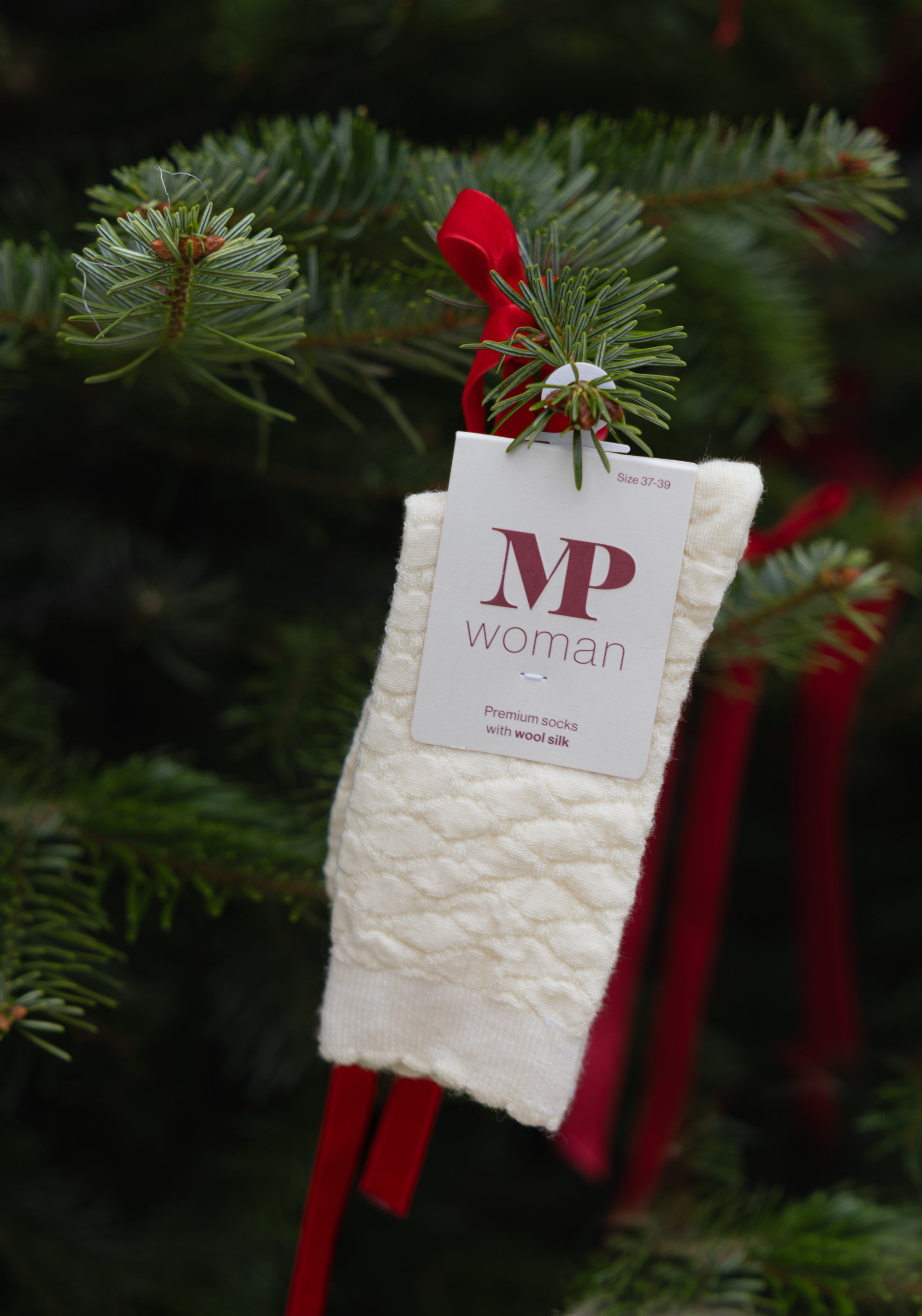 Șosete extrafine femei din lână merinos și mătase - Grace Snow White