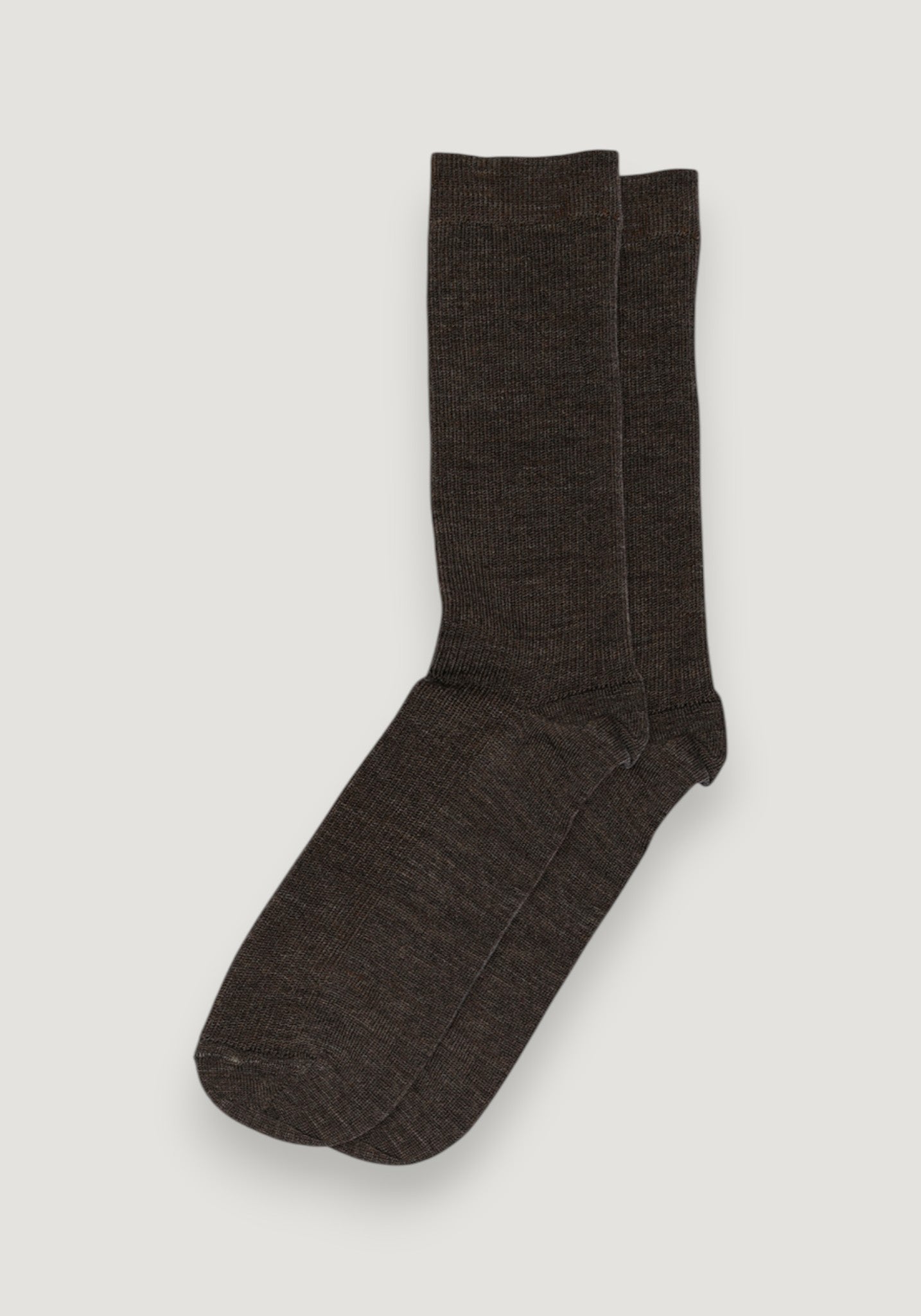 Șosete extrafine FineRib din lână merinos - Dark Brown 37-39