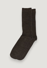 Șosete extrafine FineRib din lână merinos - Dark Brown 37-39