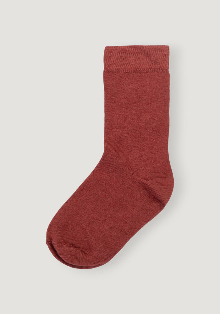 Șosete extrafine Plain din bambus - Brick Red