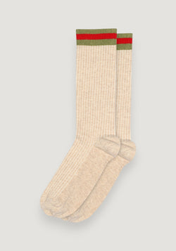 Șosete extrafine Rib din bumbac - Aske Beige Melange