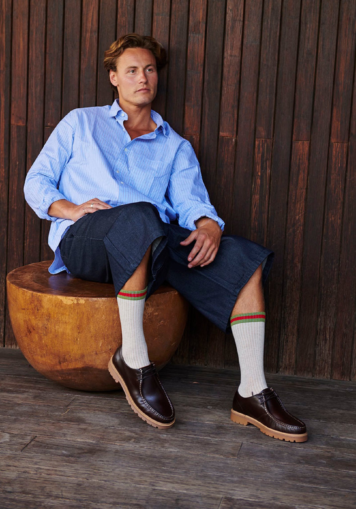 Șosete extrafine Rib din bumbac - Aske Beige Melange