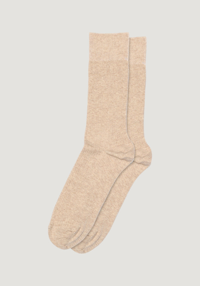 Șosete extrafine bărbați din bumbac - Erik Beige Melange