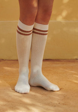 Șosete extrafine Rib din bumbac - Knee Dicte Snow White