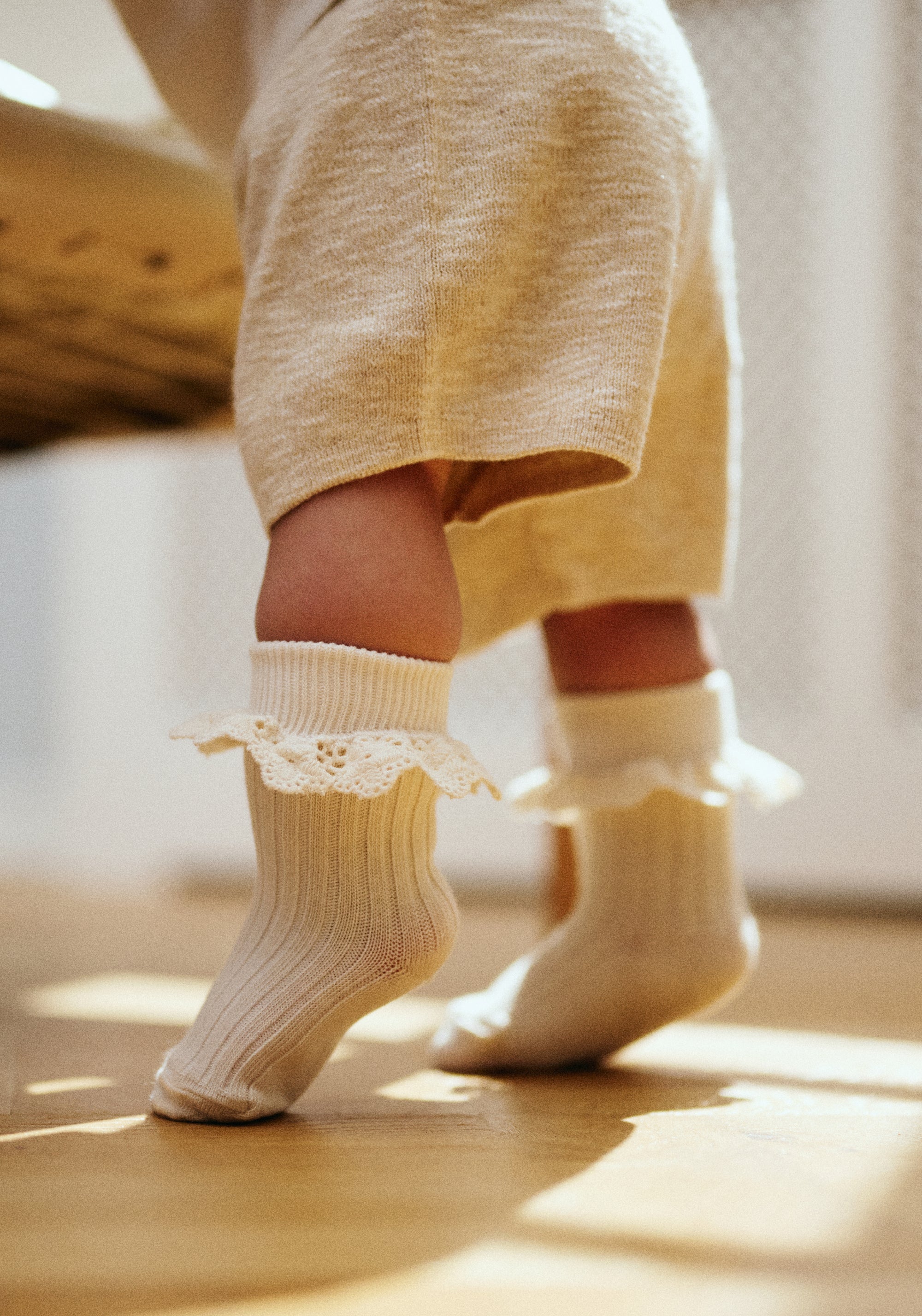 Șosete extrafine Rib din bumbac - Lisa Cream