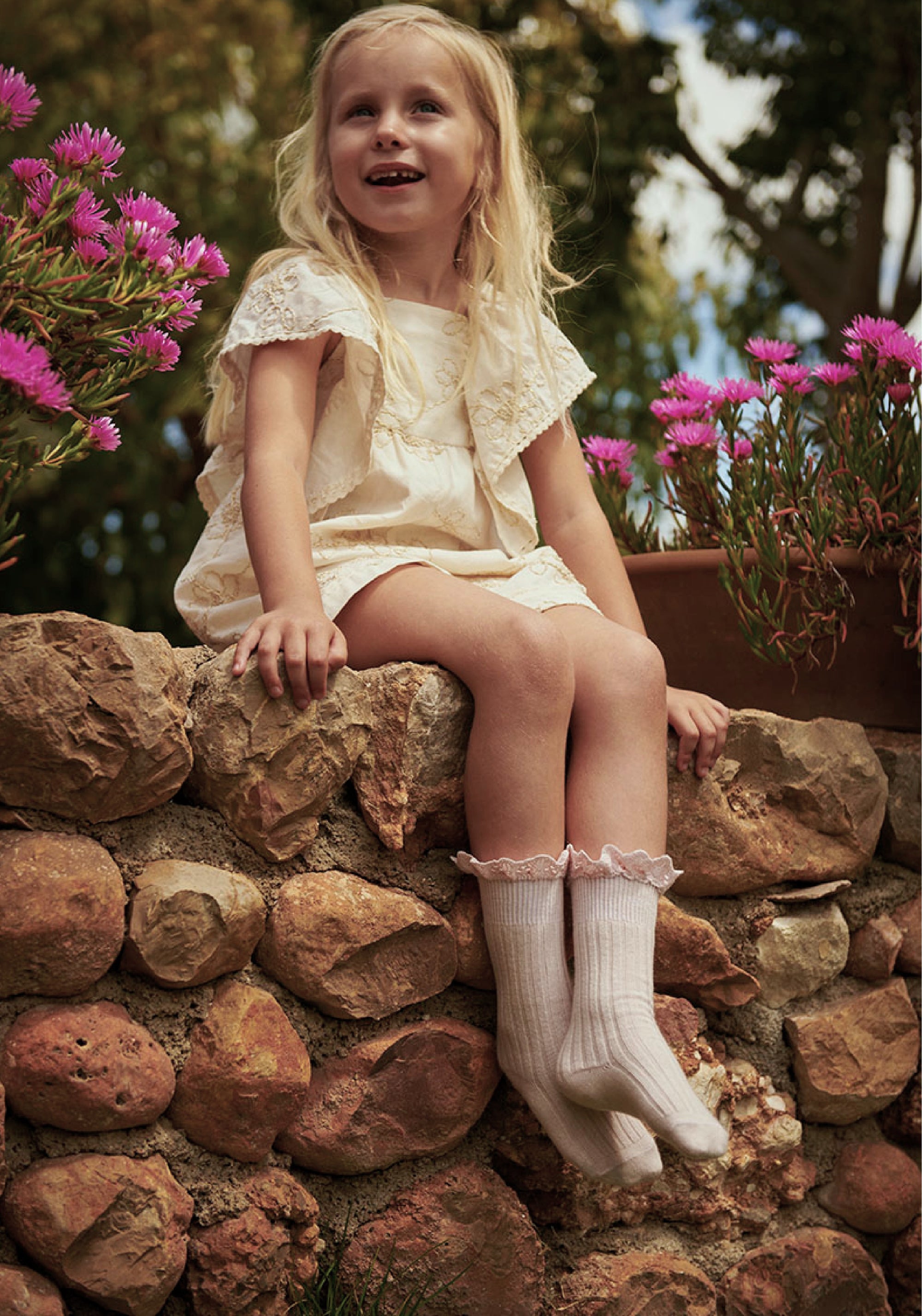 Șosete extrafine Rib din bumbac - Lisa Cream