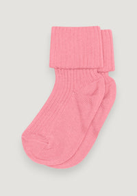 Șosete extrafine Rib din bumbac - Turn Down Pink Cosmos