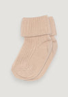 Șosete extrafine Rib din bumbac - Turn Down Rose Dust