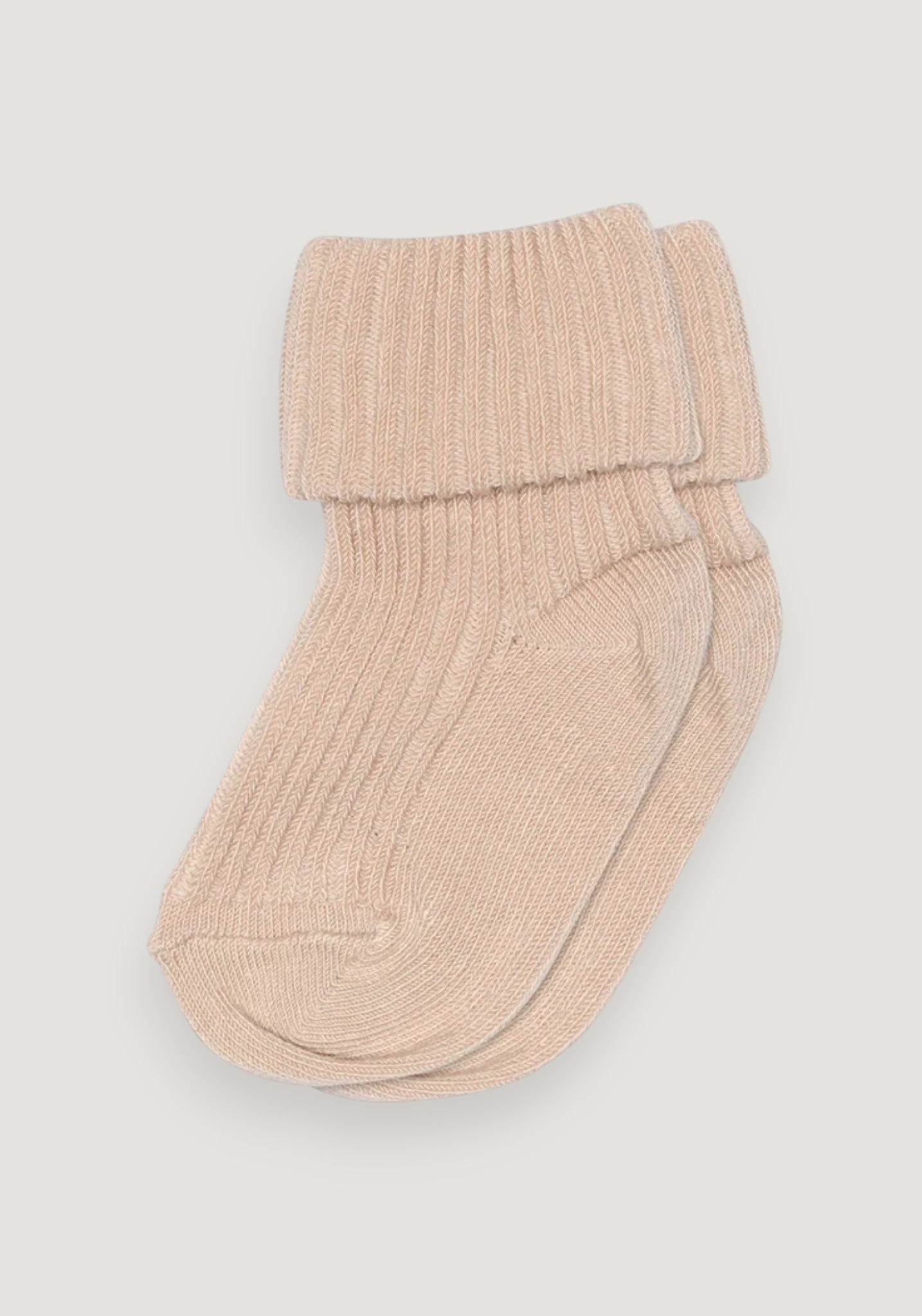 Șosete extrafine Rib din bumbac - Turn Down Rose Dust