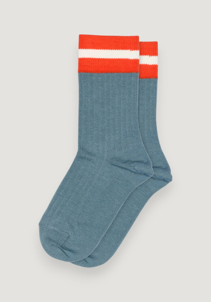 Șosete extrafine Rib din bumbac - Valde Provincial Blue