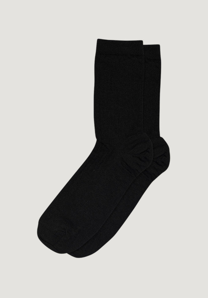 Șosete extrafine Rib din lână merinos - Black
