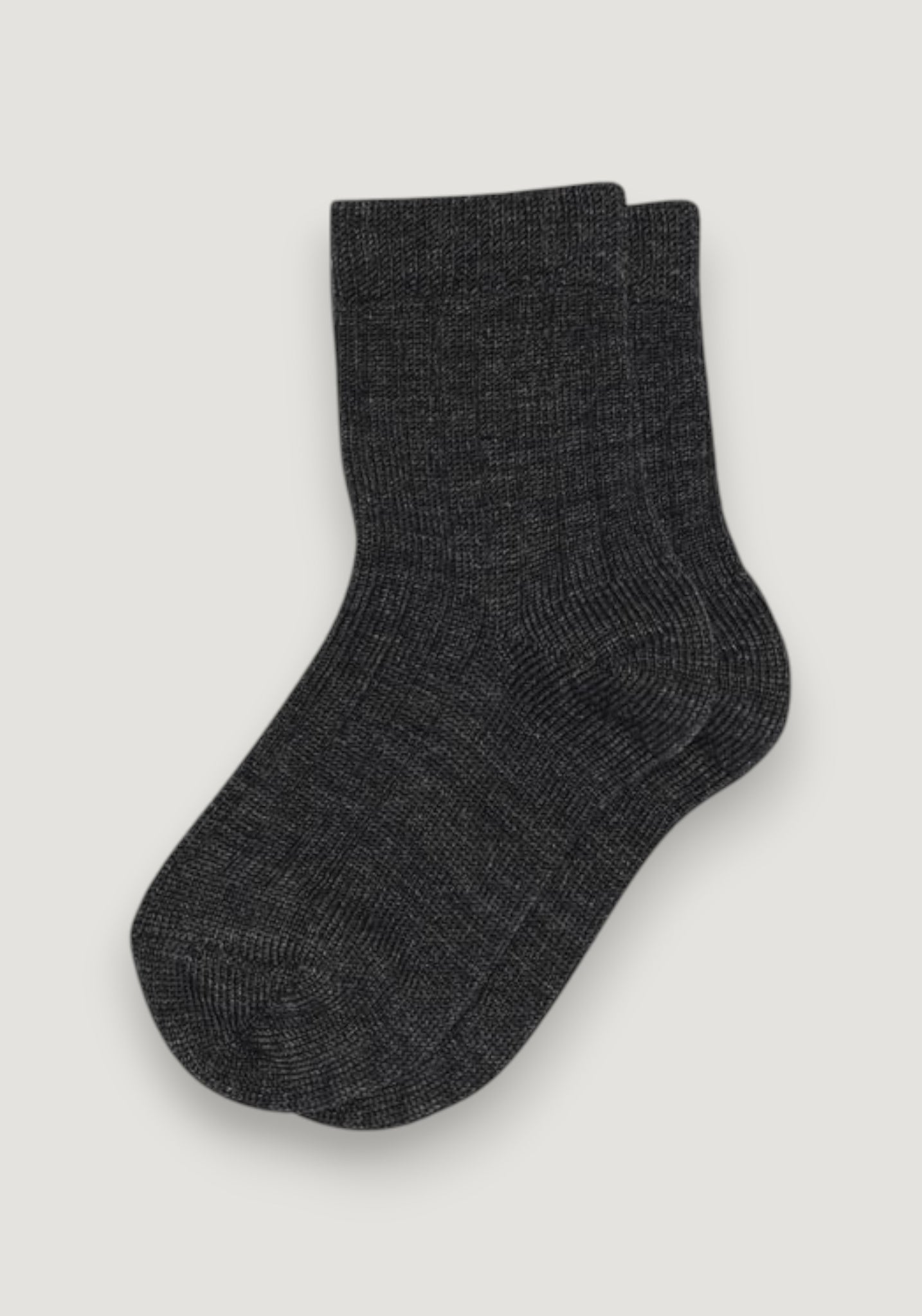 Șosete extrafine Rib din lână merinos - Dark Grey