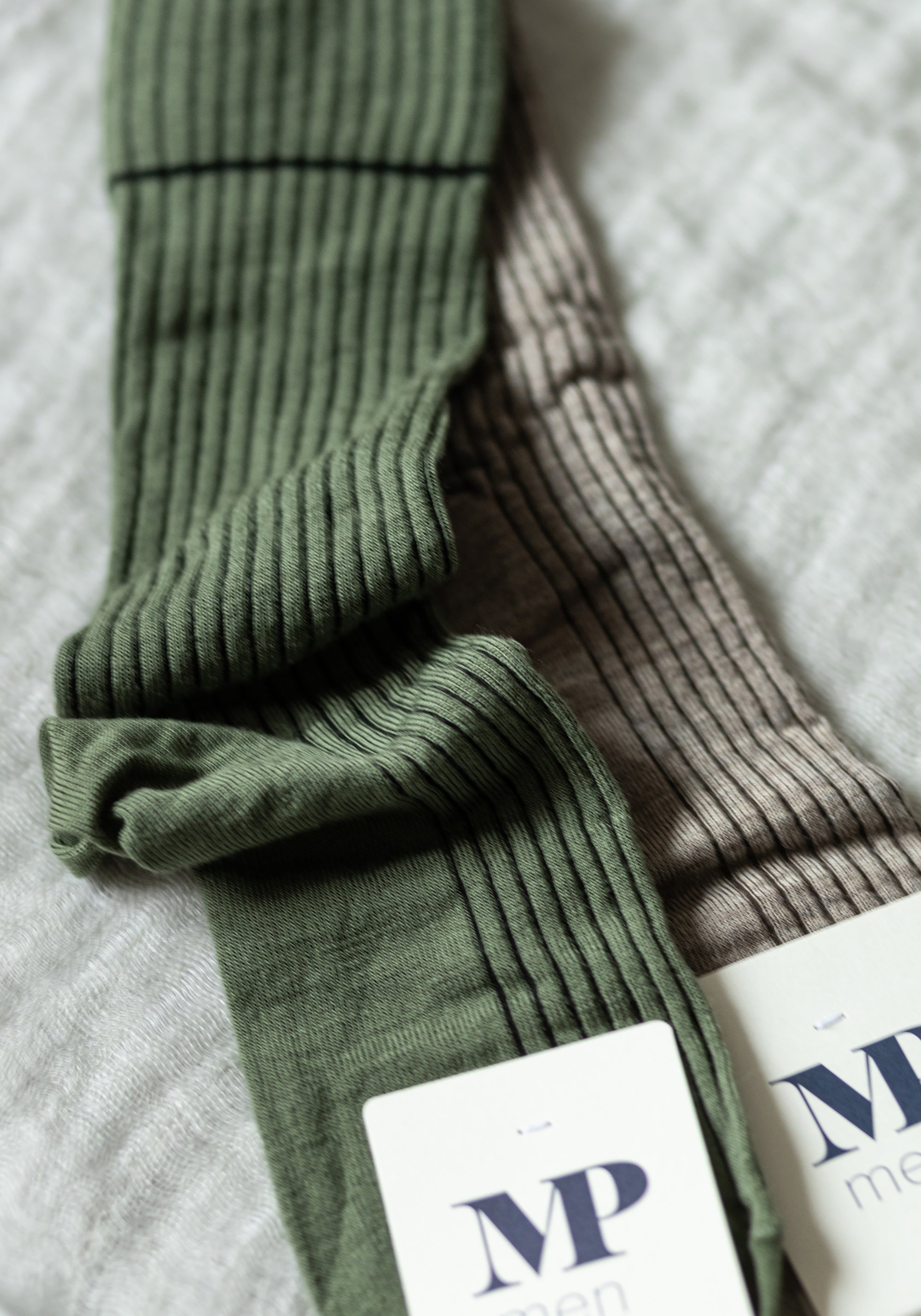 Șosete extrafine Rib din lână merinos - Ditlev Light Brown