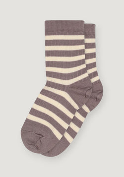 Șosete extrafine Rib din lână merinos - Elis Dark Purple Dove