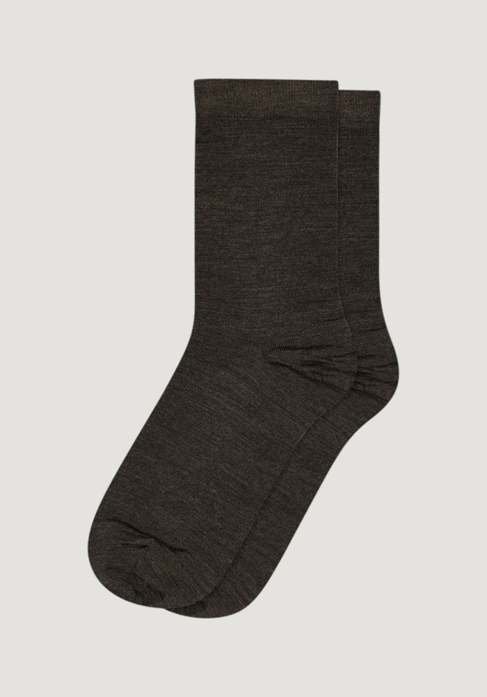 Șosete FinePlain extrafine femei din lână merinos - Dark Brown