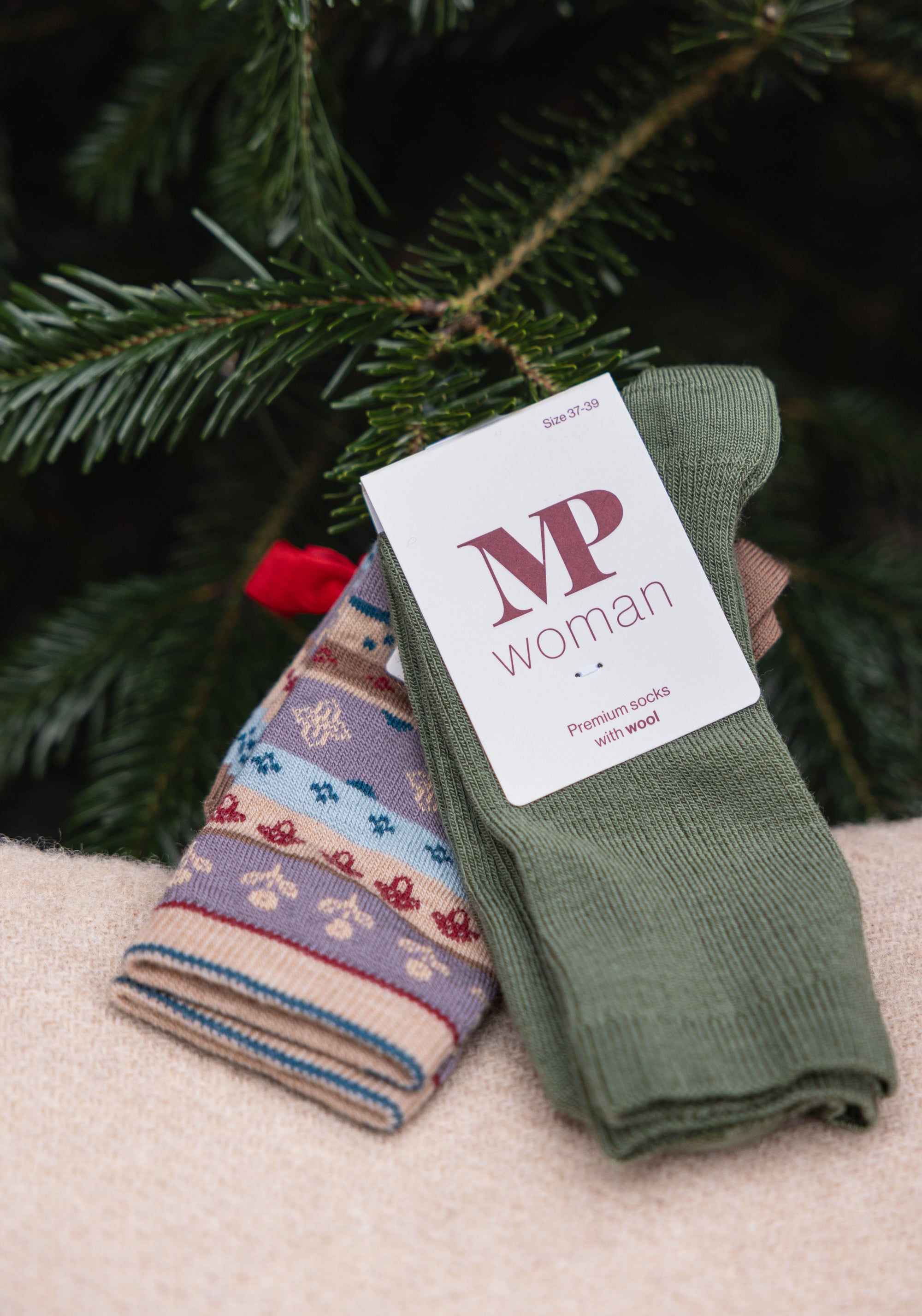 Șosete FineRib extrafine femei din lână merinos - Olivine