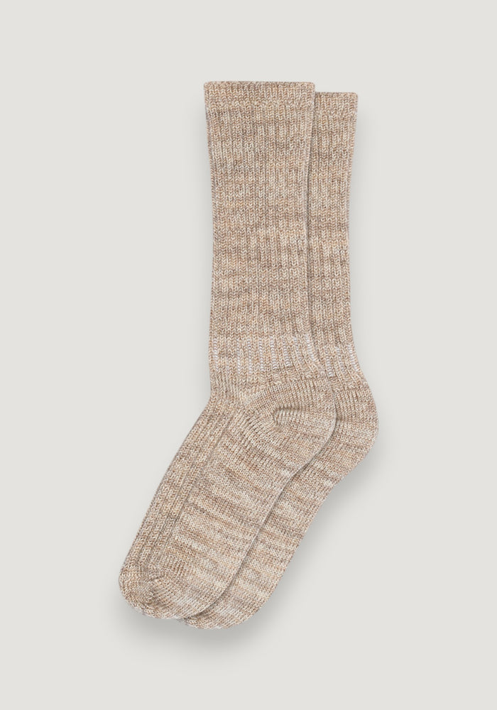 Șosete groase din lână merinos - Quinn Light Brown 22-24