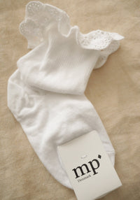 Șosete extrafine bumbac - Lace White mp Denmark HipHip.ro