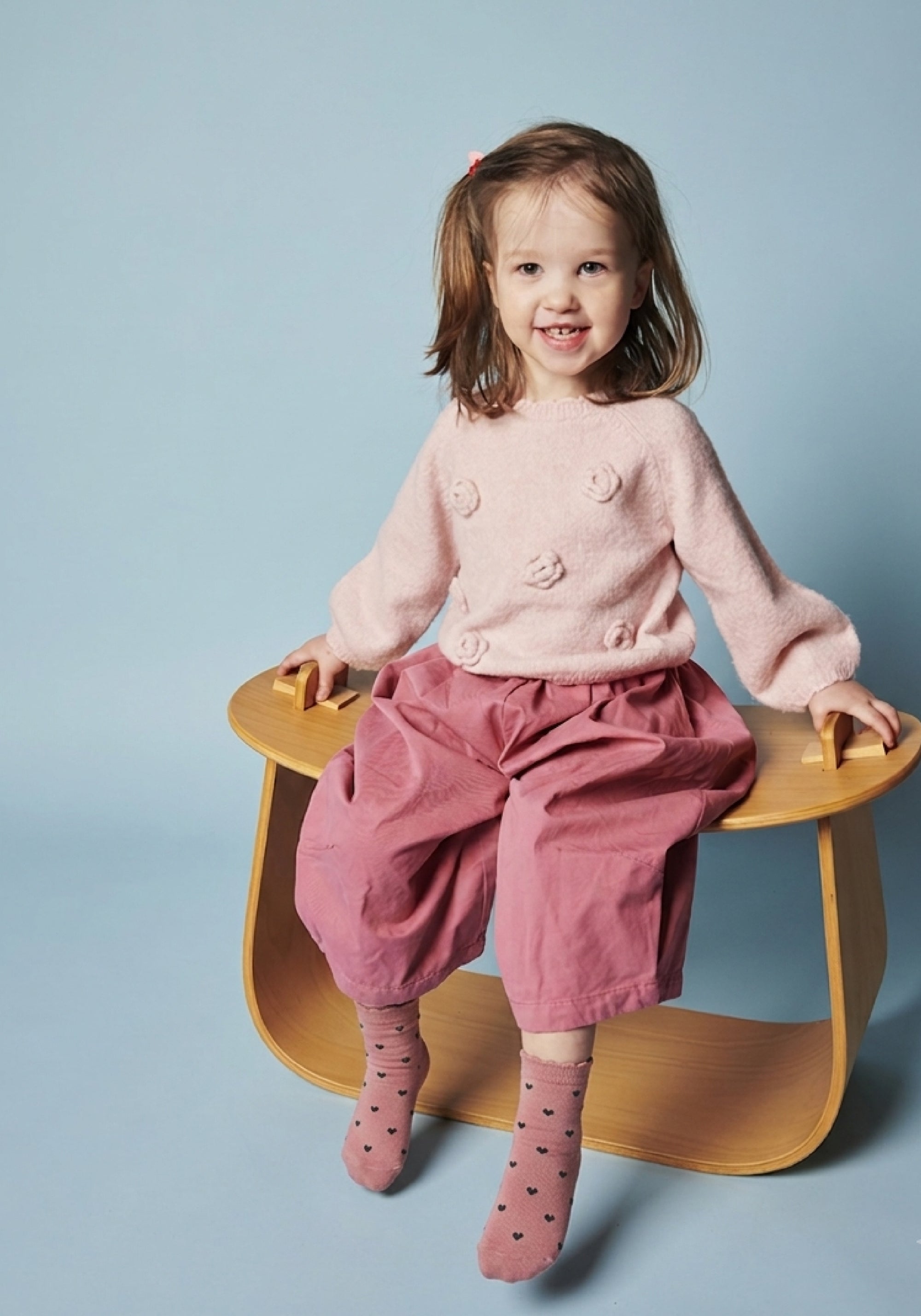 Șosete Plain din lână merinos - Sonia Vintage Rose