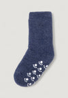 Șosete plușate cu stopper anti-alunecare din lână merinos - Denim Melange