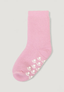 Șosete plușate cu stopper anti-alunecare din lână merinos - Rosa