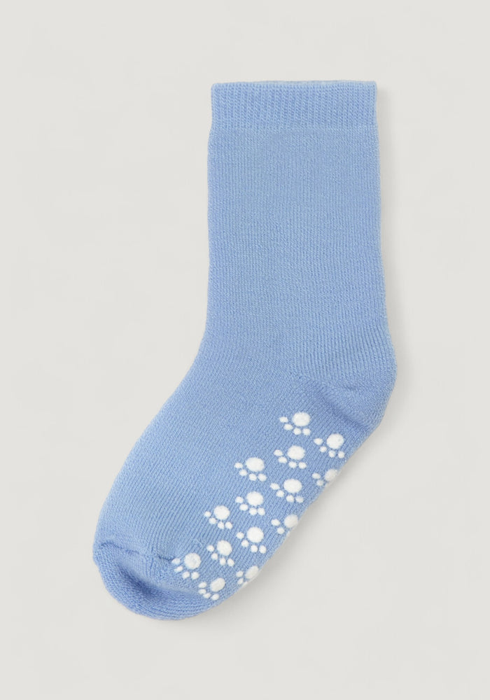 Șosete plușate cu stopper anti-alunecare din lână merinos - Sky Blue