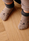 Șosete plușate din lână merinos - Arven Light Brown