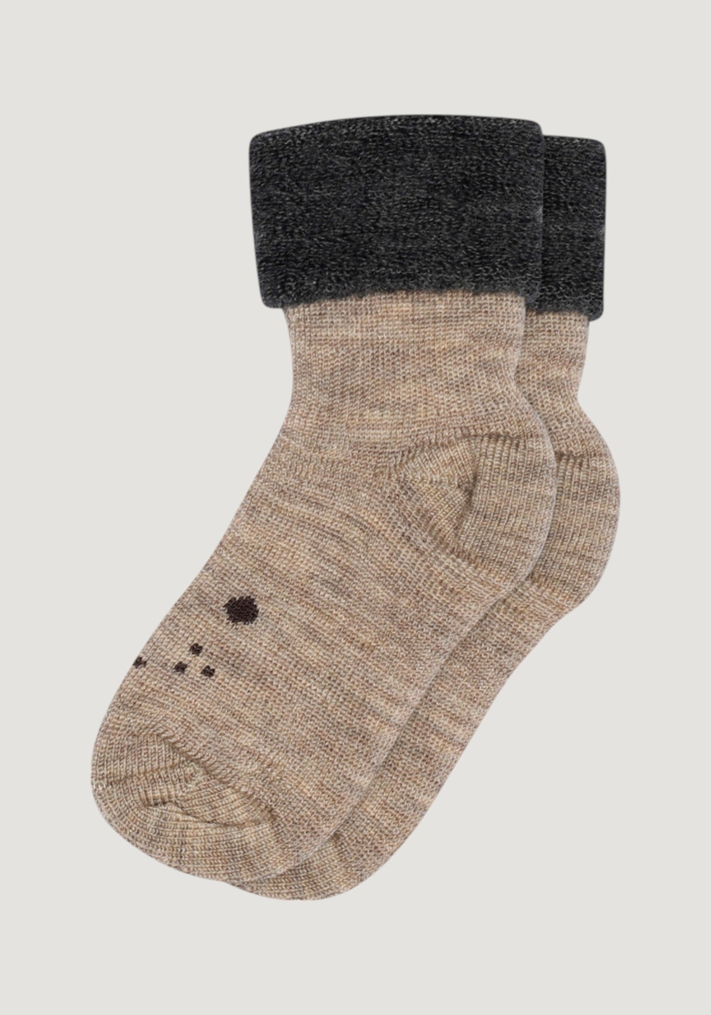 Șosete plușate din lână merinos - Arven Light Brown