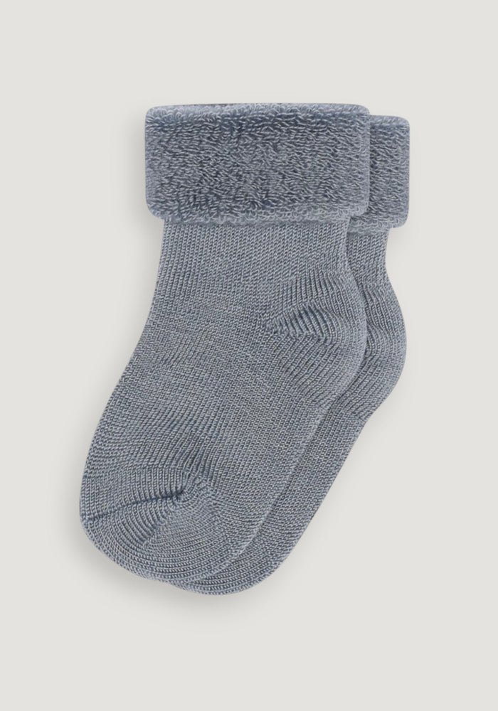 Șosete plușate din lână merinos - Stone Blue