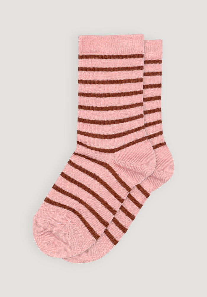 Șosete Rib din bambus și bumbac - Kallie Silver Pink