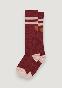 Șosete Rib din bumbac - Glitter Elga Wine Red