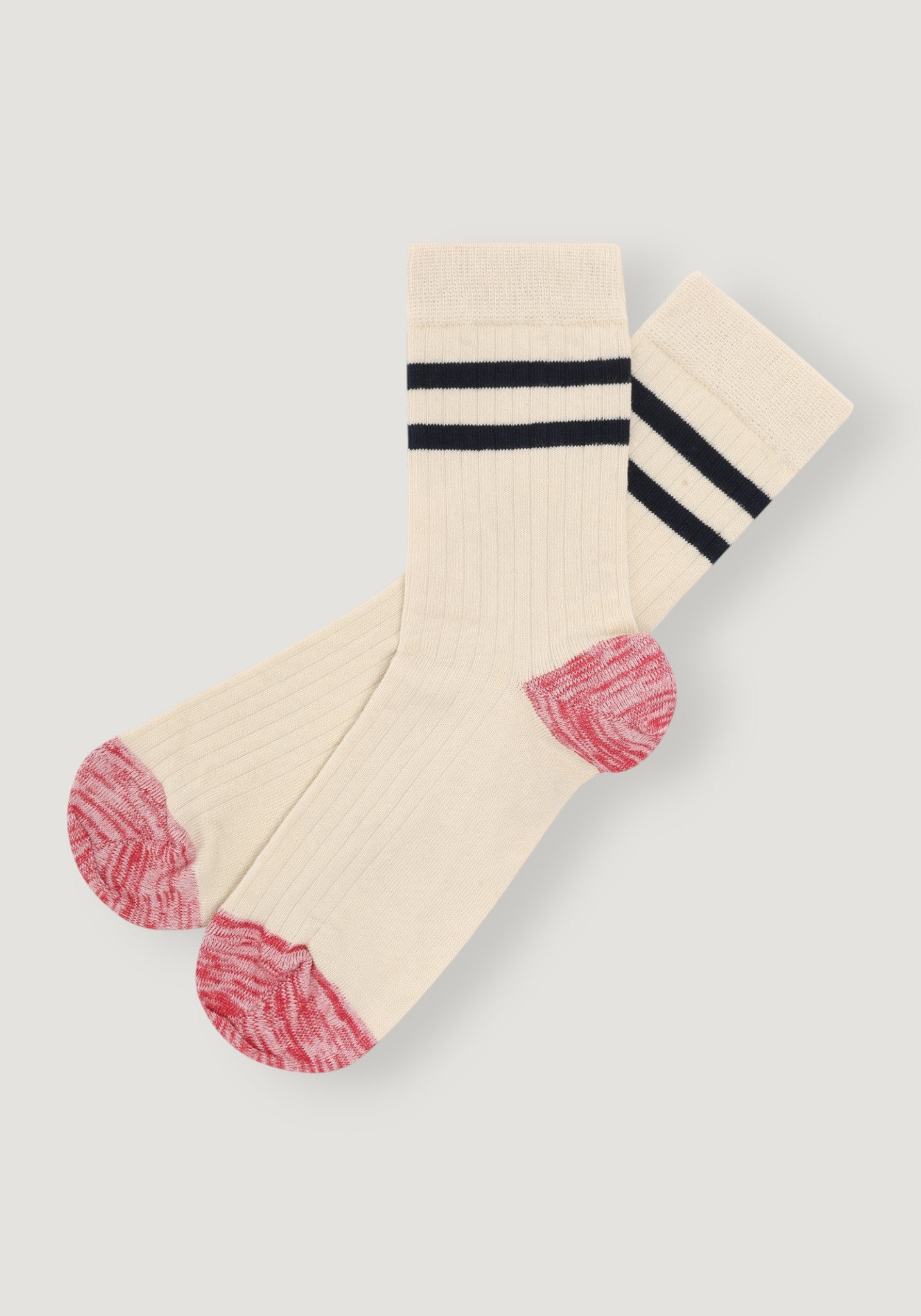 Șosete Rib din bumbac - Tennis Ecru