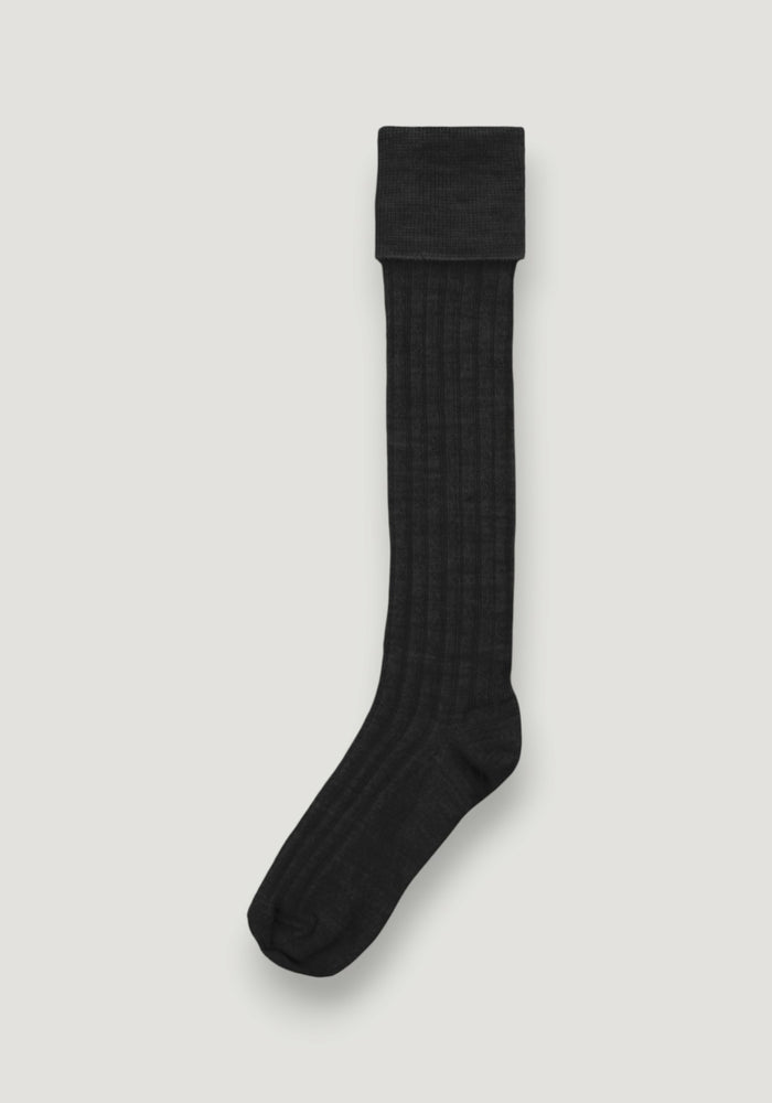 Șosete Rib din lână merinos - Black